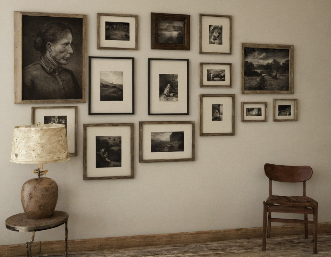 How should the gallery wall be laid out and installed without overrunning the budget editorial visual